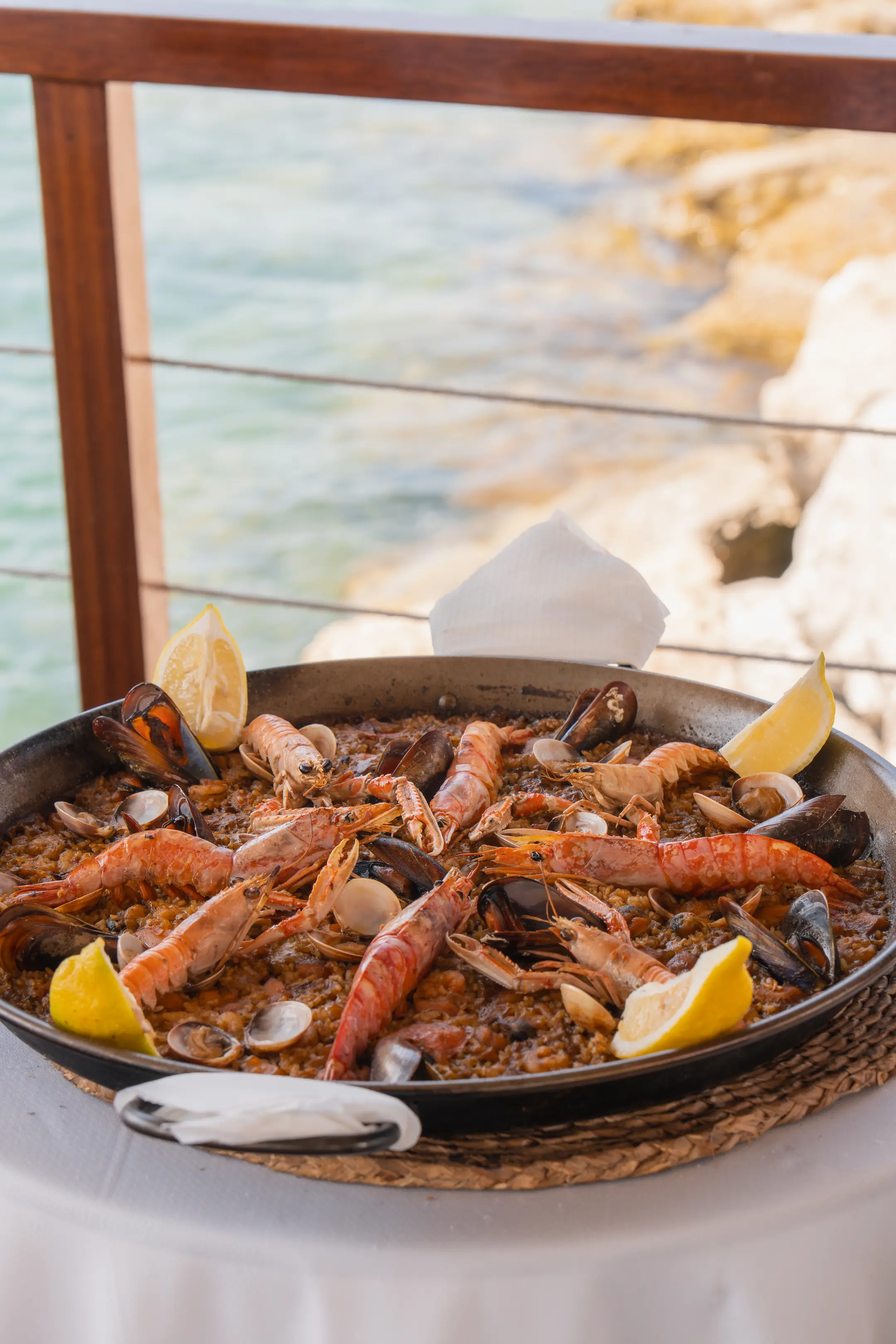 Homemade Mediterranean paella served at Aqua Alcudia